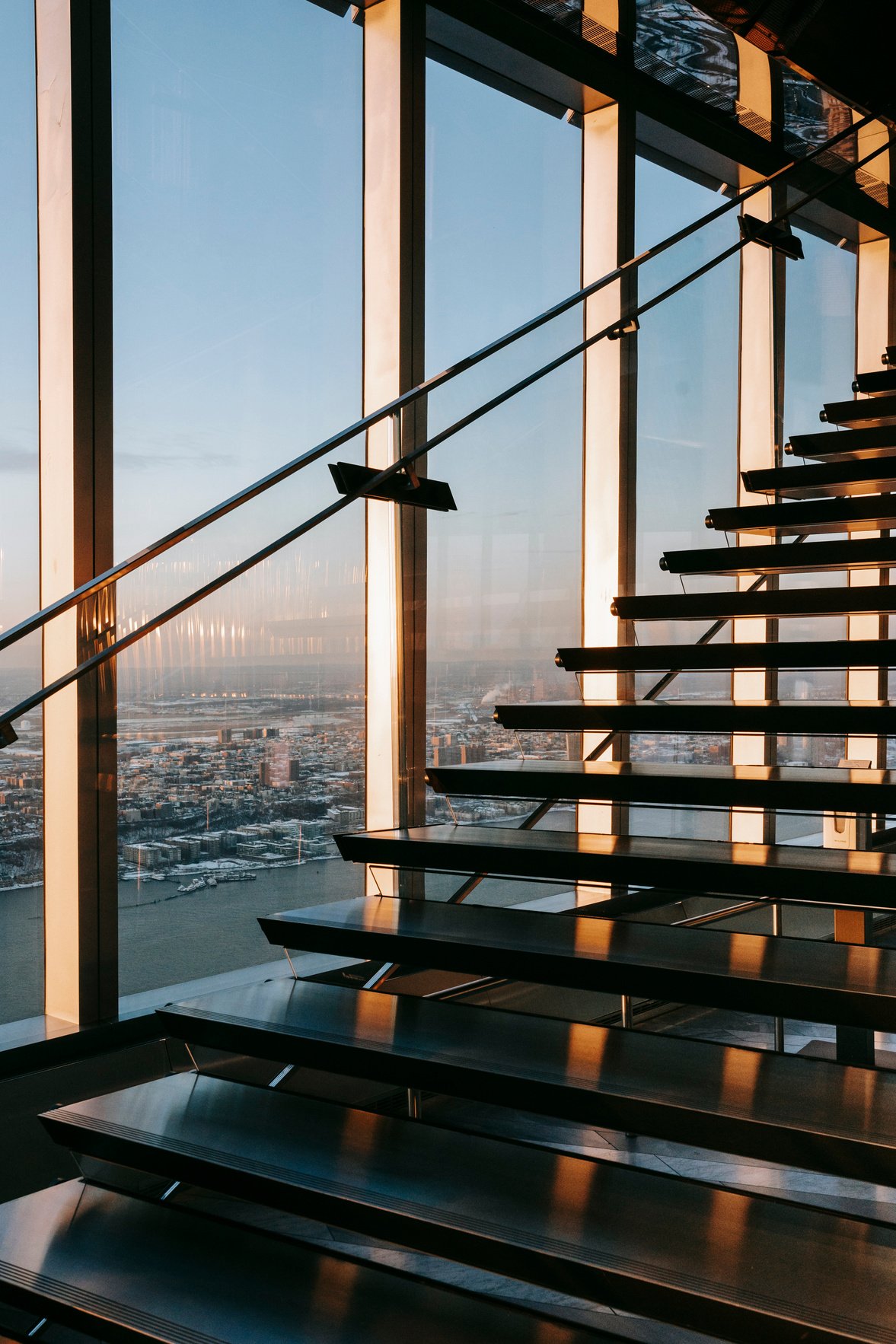 Staircase in modern office building